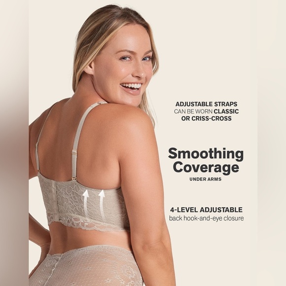Leonisa Luxe Lace Underwire Smoothing Bustier Size 36B Nude - Picture 2 of 10